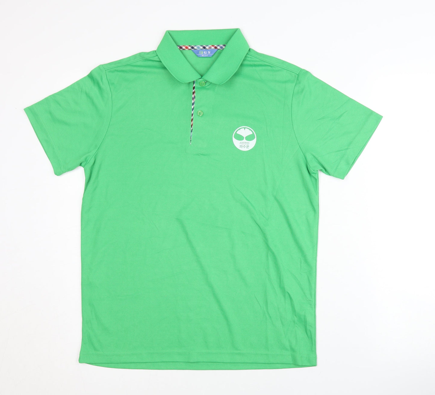 FGS Men's Green Polo Shirt, Size M, Cotton Blend