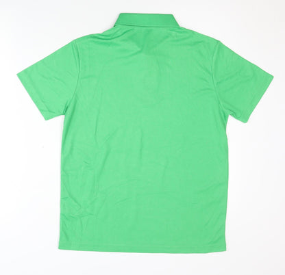 FGS Men's Green Polo Shirt, Size M, Cotton Blend