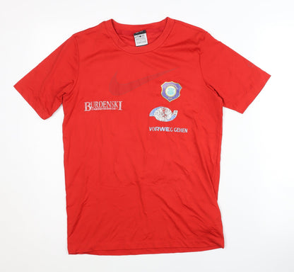 Nike Boys Red Football T-Shirt L Graphic Athletic Crew Neck