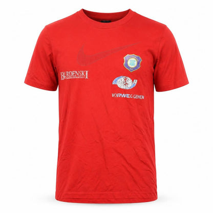 Nike Boys Red Football T-Shirt L Graphic Athletic Crew Neck