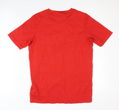 Nike Boys Red Football T-Shirt L Graphic Athletic Crew Neck