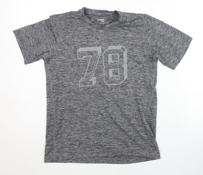 Pocopiano Boys Grey Jersey T-Shirt, 12-13 Years, Sporty Fit