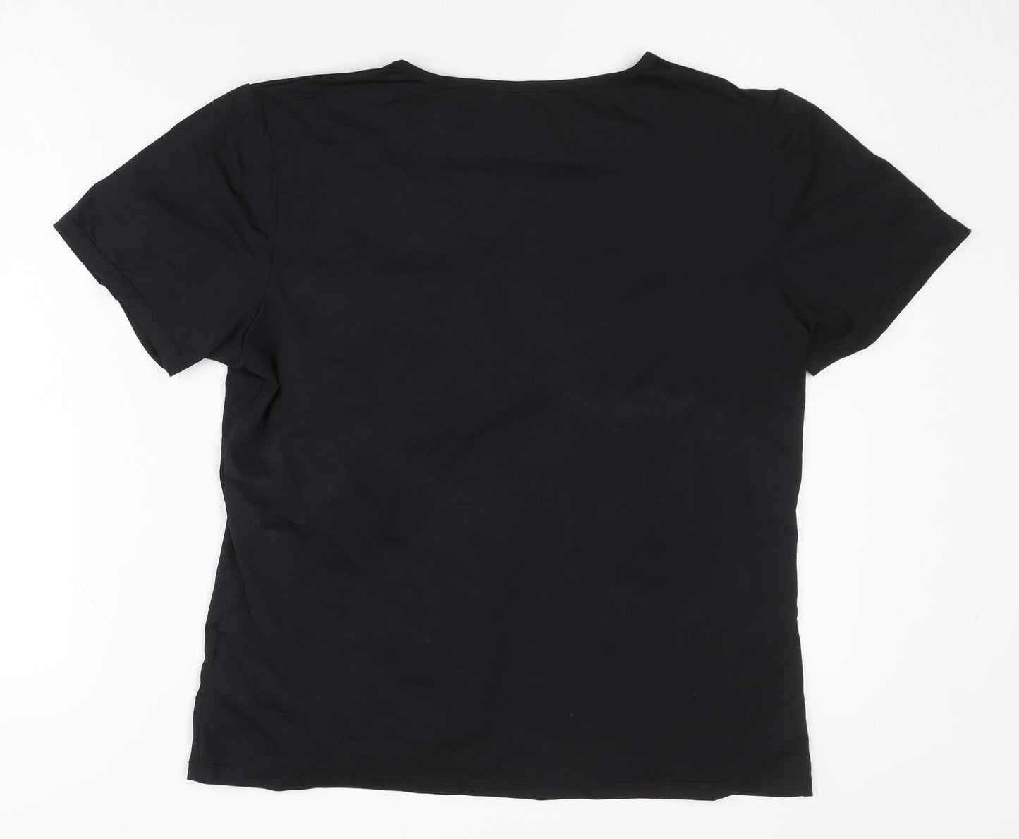 Active Women's Black V-Neck T-Shirt Size 16