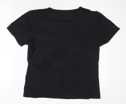 Active Women's Black V-Neck T-Shirt Size 16