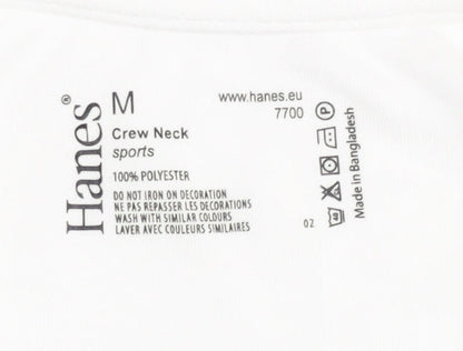 Hanes Men's White M T-Shirt Jersey Sports