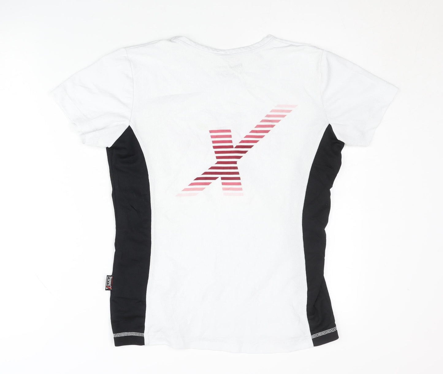 Peppex Sports Unisex White Activewear T-Shirt L