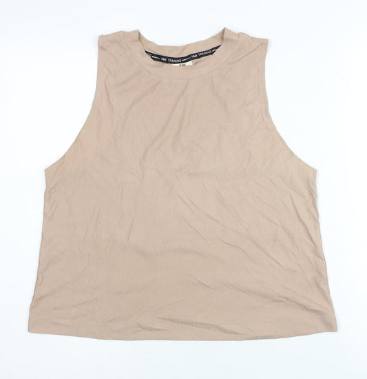 H&M Women's Beige Tank Top M, Gym & Training Basic