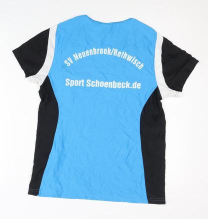 Erima Women's Blue Black Gym T-Shirt Size 10