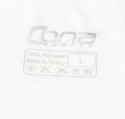 Cona Sport Men's White T-Shirt, Size L, Casual Jersey