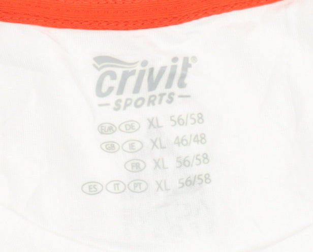 Crivit Men's XL White Blue Colourblock T-Shirt
