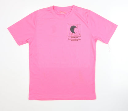 Awdis Men's Pink Graphic T-Shirt, Size S, Water Sports