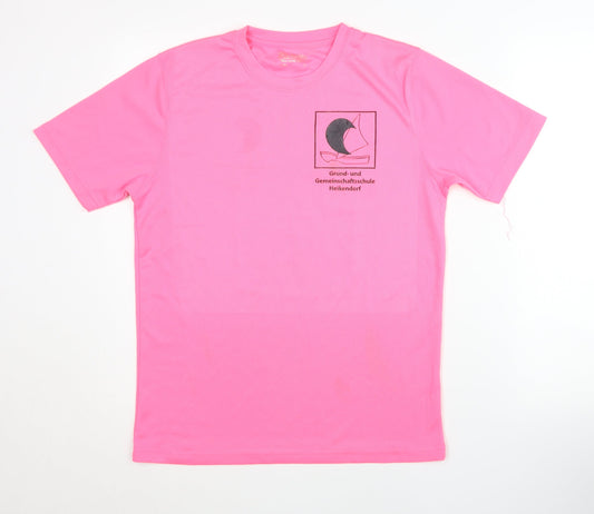 Awdis Men's Pink Graphic T-Shirt, Size S, Water Sports