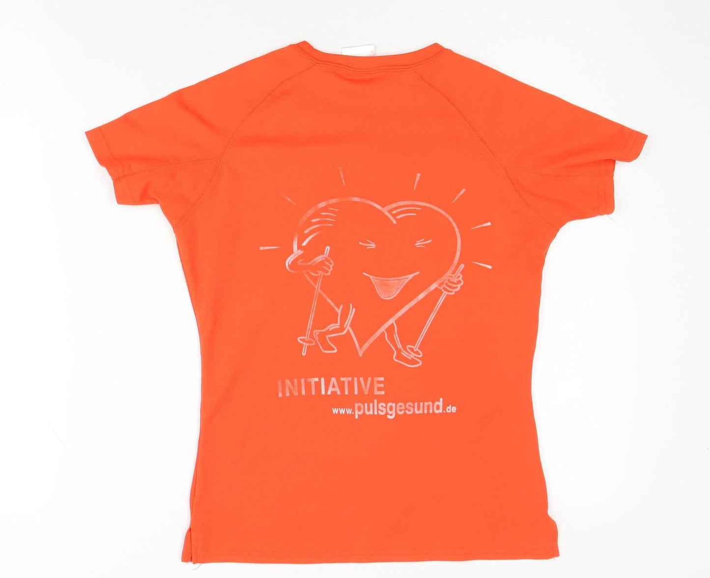 US Basic Women's Orange T-Shirt, Size S, Crew Neck