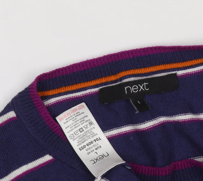 Next Men's Multicoloured Striped Pullover Jumper L
