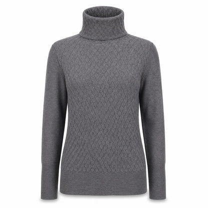 Front view of Passioni Women's Grey Roll Neck jumper S