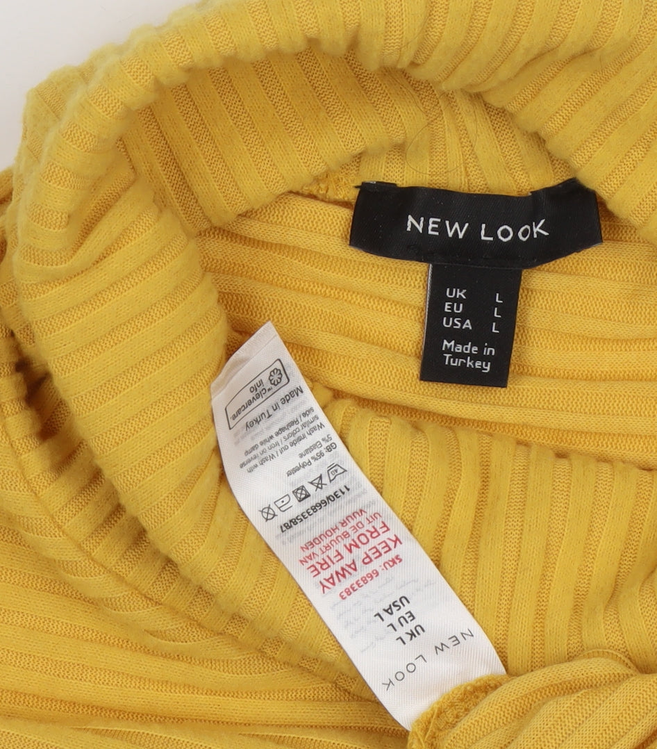 Womens UK Size L New Look Yellow Pullover Jumper
