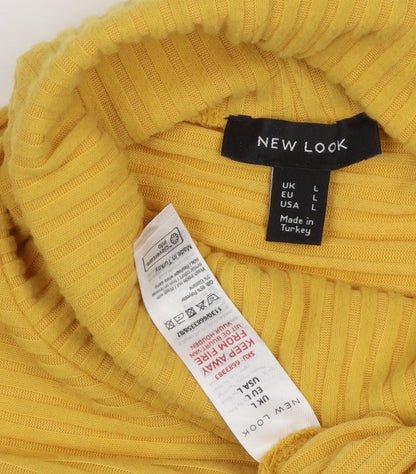 Womens UK Size L New Look Yellow Pullover Jumper