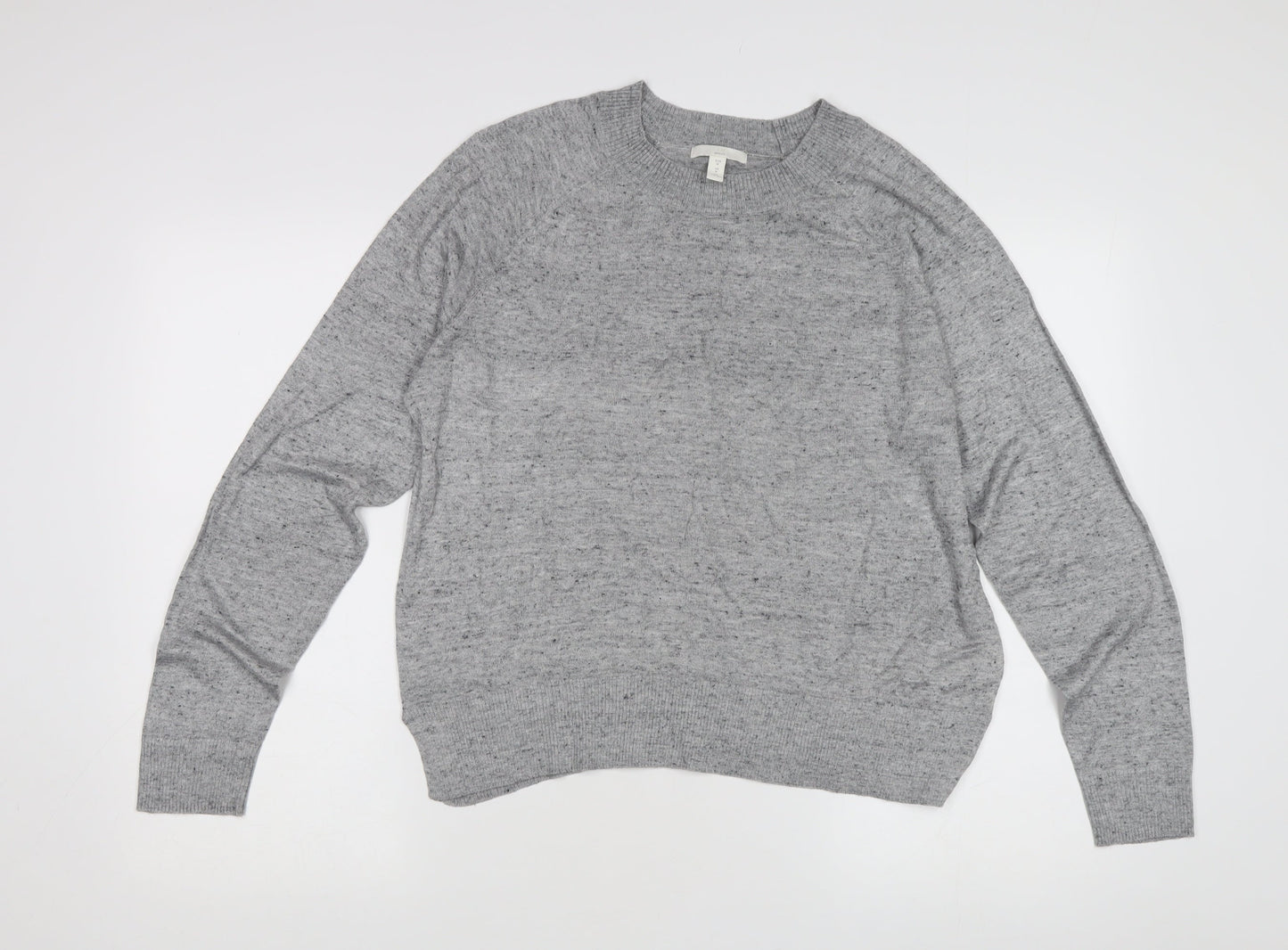 Basics Women's Grey Crew Neck Pullover Jumper M