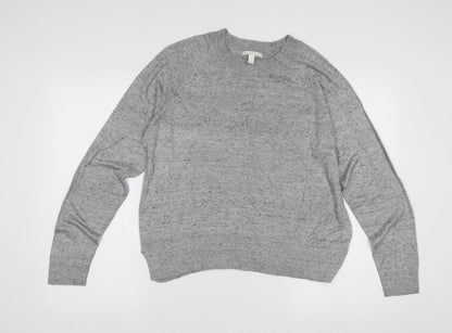 Basics Women's Grey Crew Neck Pullover Jumper M