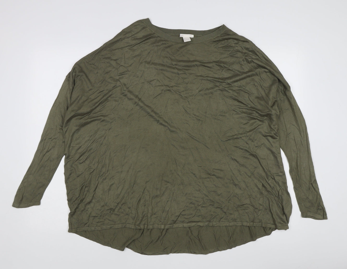 Womens UK Size 14 H&M Green Pullover Jumper