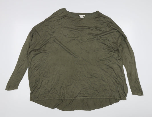 Womens UK Size 14 H&M Green Pullover Jumper