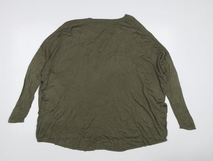 Womens UK Size 14 H&M Green Pullover Jumper
