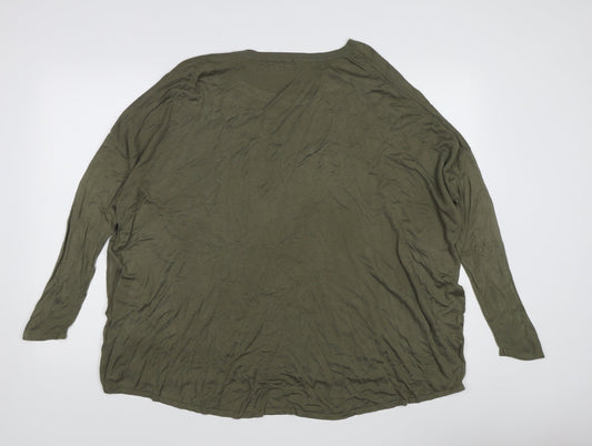 Womens UK Size 14 H&M Green Pullover Jumper