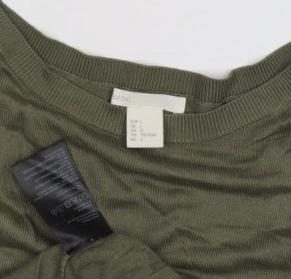 Womens UK Size 14 H&M Green Pullover Jumper