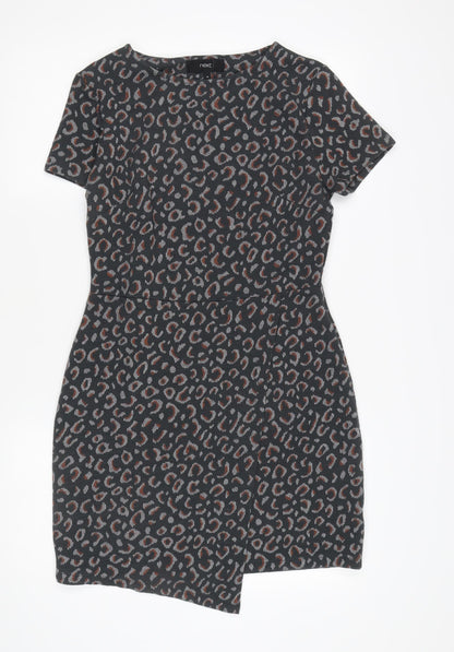 Next Women's Grey Animal Print Pencil Dress Size 10