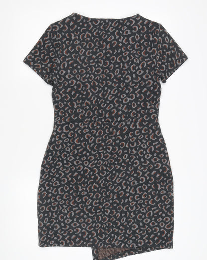Next Women's Grey Animal Print Pencil Dress Size 10