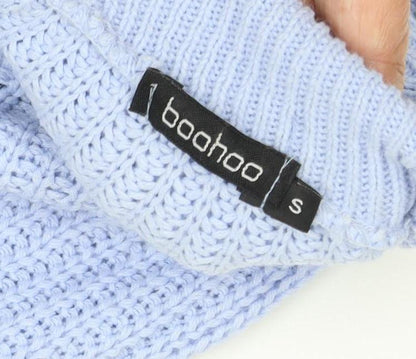 Boohoo Women's Blue Roll Neck Chunky Knit Jumper S