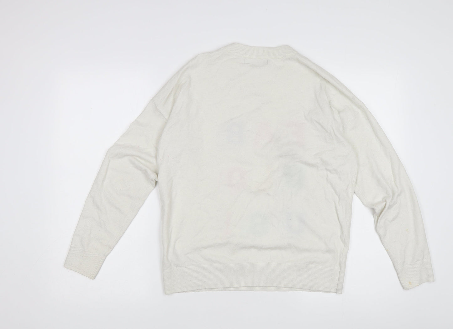 Womens UK Size M Marks and Spencer White Pullover Jumper