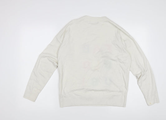 Womens UK Size M Marks and Spencer White Pullover Jumper