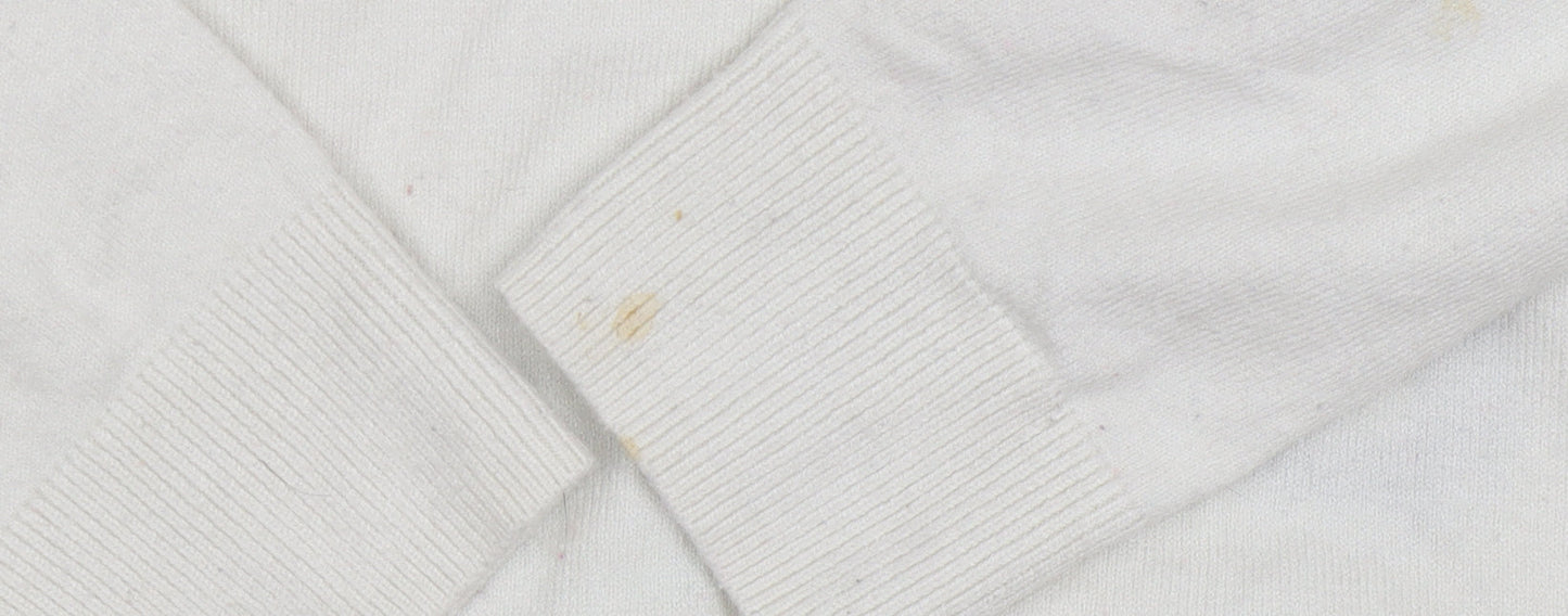 Womens UK Size M Marks and Spencer White Pullover Jumper