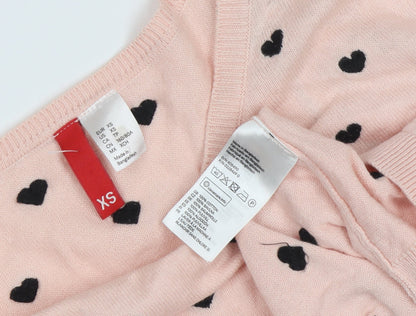 Womens UK Size XS H&M Pink Pullover Jumper