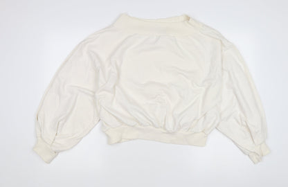 Boohoo Women's Ivory Pullover Sweatshirt Size 16