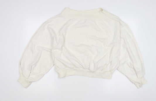 Boohoo Women's Ivory Pullover Sweatshirt Size 16