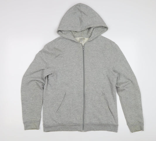 Topman Men’s Grey Full Zip Hoodie, Size S