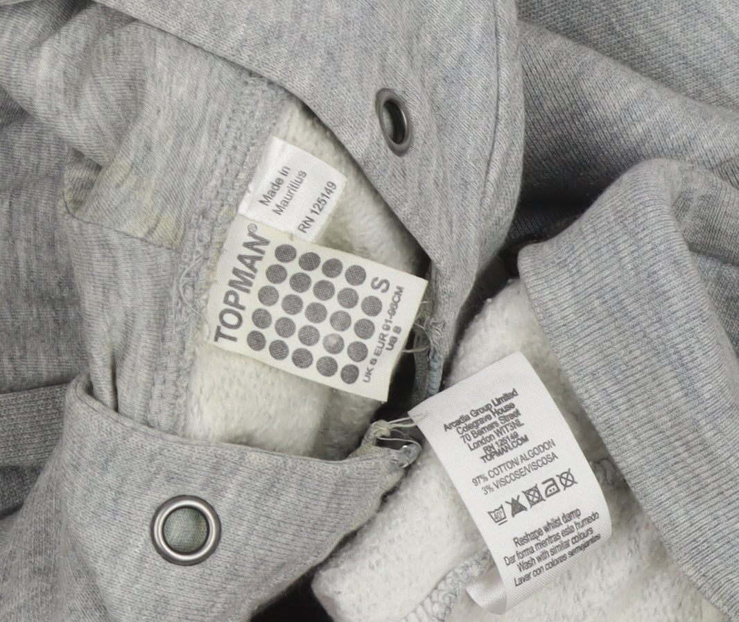 Topman Men’s Grey Full Zip Hoodie, Size S