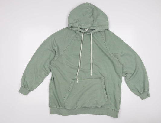 H&M Green Pullover Hoodie, M, Unisex, Hooded, Pockets