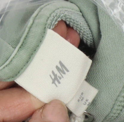 H&M Green Pullover Hoodie, M, Unisex, Hooded, Pockets