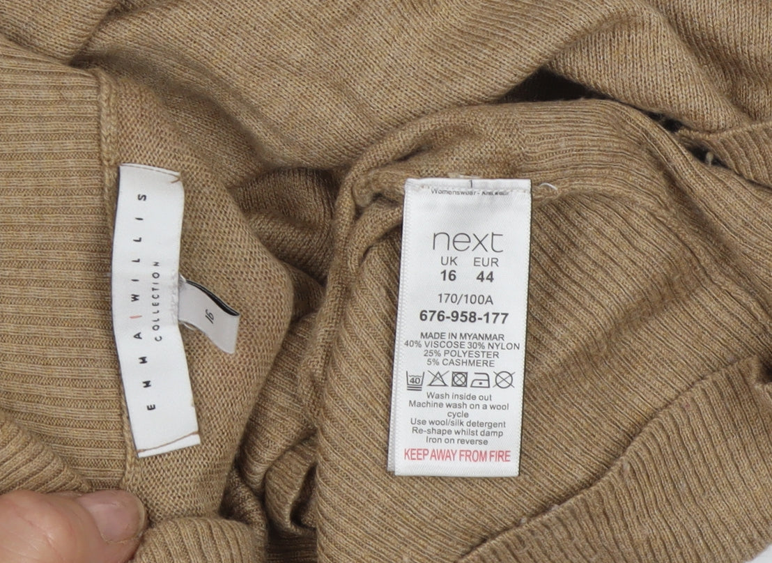 Womens UK Size 16 NEXT Brown Pullover Jumper