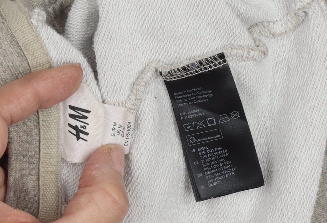Mens UK Size M H&M Grey Pullover Sweatshirt
