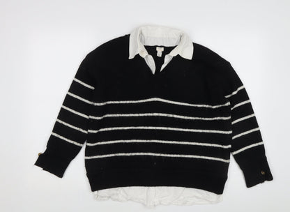 Womens UK Size XS River Island Black Pullover Jumper