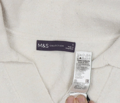 Womens UK Size S Marks and Spencer White Pullover Jumper