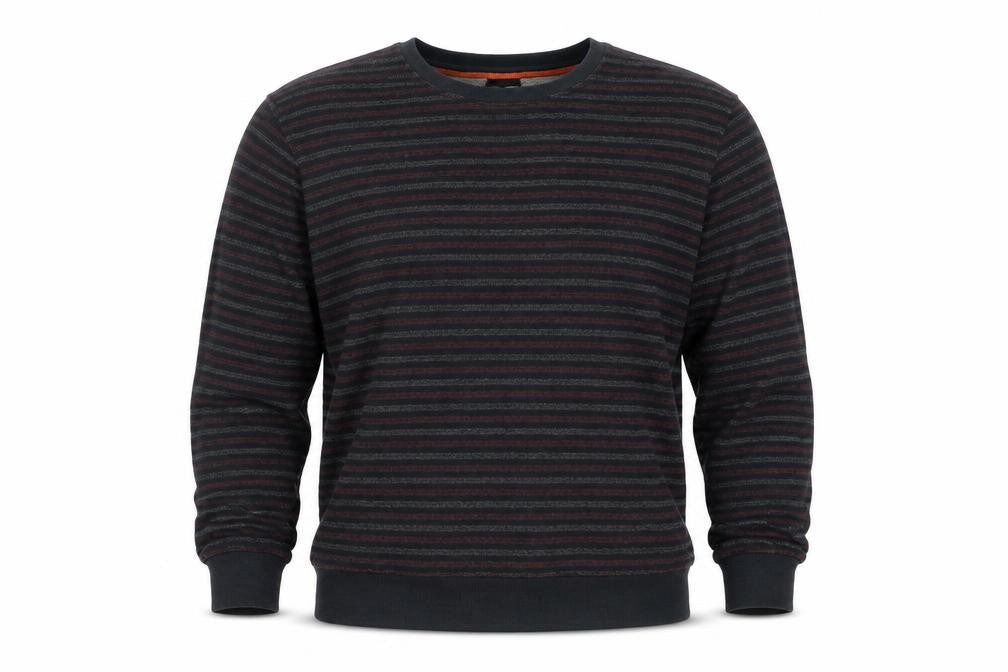 Alphar One Men's Black XL Striped Pullover Sweatshirt