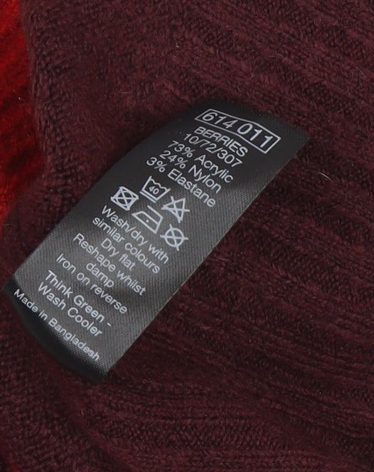 Womens UK Size 22 M&Co Red Pullover Jumper