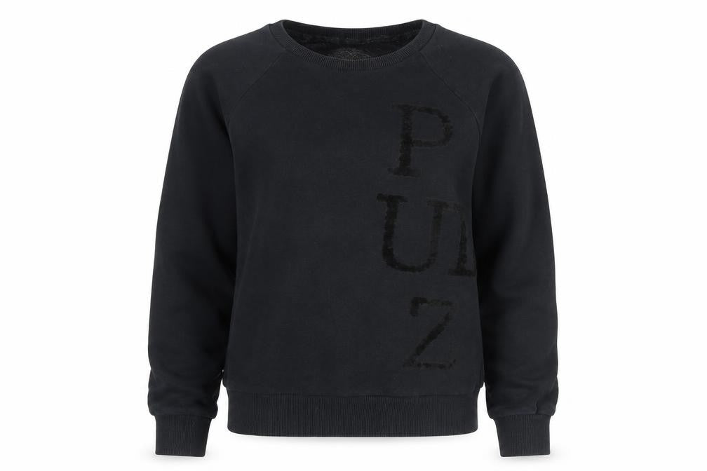 Womens UK Size XS Pulz Jeans Black Pullover Sweatshirt