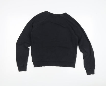 Womens UK Size XS Pulz Jeans Black Pullover Sweatshirt