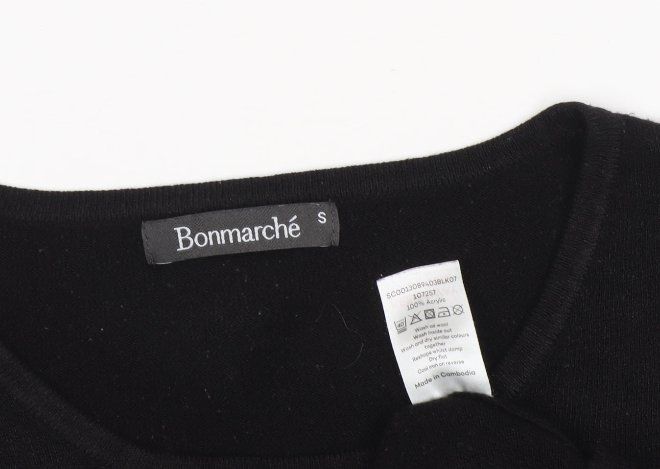 Womens UK Size S Bonmarché Black Pullover Jumper